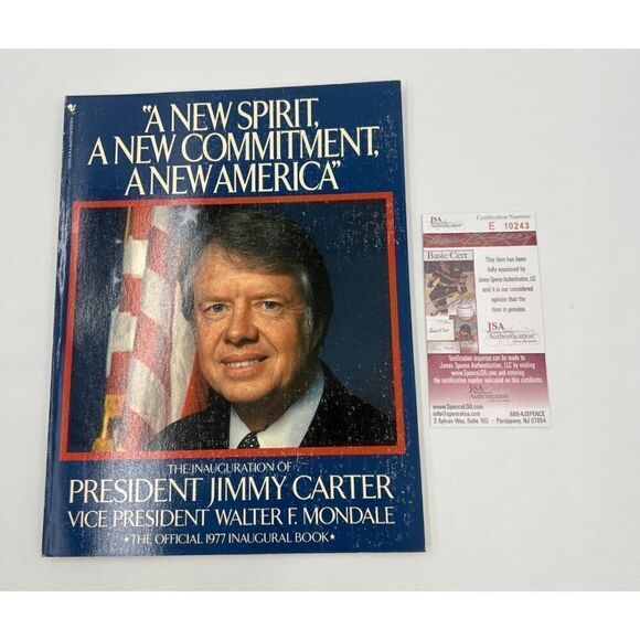 Jimmy Carter Signed Book Official 1977 Inaugural A New Spirit President JSA COA - Picture 1 of 9